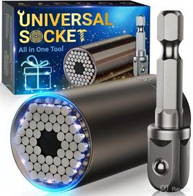 img 4 attached to 🔧 Super Universal Socket Gifts: Must-Have Tool Set for Dad Men - Power Drill Adapter, Multi Socket Grip, Cool Gadgets, Stocking Stuffers - Perfect Gift Ideas for Father, Husband, Him! (7-19mm)