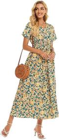 img 4 attached to LIVECLOTH Summer Floral Orange Flower Women's Clothing via Dresses