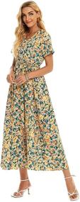 img 1 attached to LIVECLOTH Summer Floral Orange Flower Women's Clothing via Dresses