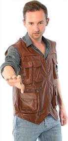 img 3 attached to Gear Up For Adventure With ComfyCamper'S Jurassic Dinosaur Hunter Leather Vest For Men
