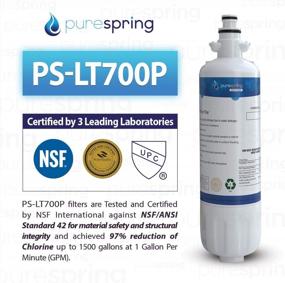 img 3 attached to PureSpring Certified Replacement Refrigerator Water Filter For LG ADQ36006101, LT700P, ADQ36006102, LFDS22520S, LFXS24623S, LFXS30766S, LFXS29766S, Kenmore 46-9690, 469690 NSF 42 Certified (1 Pack)