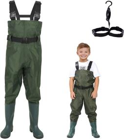 img 4 attached to LANGXUN Chest Waders For Kids, Lightweight And Breathable PVC Fishing Waders For Toddler & Children, Waterproof Hutting Waders For Boys And Girls, Age 12/13 Big Kid