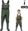 langxun chest waders for kids, lightweight and breathable pvc fishing waders for toddler & children, waterproof hutting waders for boys and girls, age 12/13 big kid logo