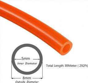 img 2 attached to 291Ft/89Meter Orange 8Mm X 5Mm Pneumatic Tubing Pipe For Air Compressor PU Hose Line Fluid Transfer