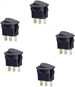 img 3 attached to HOTSYSTEM DC12V 20A Round Rocker Toggle Switch ON-Off SPST LED Illuminated 3Pin Triangle Plug Car Motorcycle Boat Marine Truck Trailer Auto Green 5-Pack