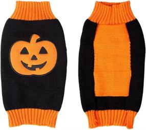 img 1 attached to 🎃 Halloween Pumpkin Cat Dog Sweater: BOBIBI Pet Clothes for Small Pets, Dog Knitwear & Apparel