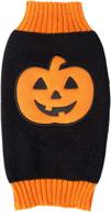 🎃 halloween pumpkin cat dog sweater: bobibi pet clothes for small pets, dog knitwear & apparel логотип