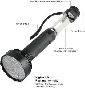 img 1 attached to 🐾 Ultimate Black Light UV Flashlights: 100 LED 395 NM for Detecting Pet Urine, Bed Bugs, and Counterfeit Money, with UV Protective Glasses - Perfect for Home, Hotel, and Cosmetic Use!