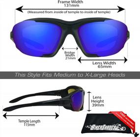 img 3 attached to Bikershades Motorcycle Safety Sunglass Goggles Mirrored Blue Lens Interchangeable Adjustable Strap & Removable Foam Cushion