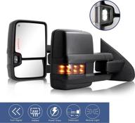 🚗 towing mirror for silverado sierra - 2014-2018 chevy/gmc 1500, 2500, 3500 hd | power adjustable & heated glass | running turn signal lights | extendable pair set логотип