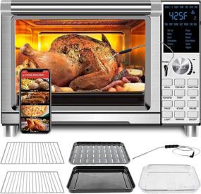 img 4 attached to 🔥 Enhanced NUWAVE BRAVO XL 30-Quart Convection Oven with Flavor Infusion Technology, Integrated Digital Temperature Probe, 12 Presets, 3 Fan Speeds, and 5-Quartz Heating Elements