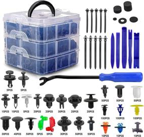 img 4 attached to 🚗 GLK 910Pcs Car Push Retainer Clips Plastic Fasteners Removal Kit for Toyota GM Ford Honda Chrysler - 27 Popular Sizes - Blue