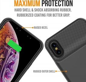 img 1 attached to Wireless Charging Battery Case Compatible With IPhone XR (6.1 Inch) - Ultra Slim Portable Protective Extended Charger Cover (Black)