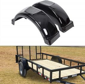 img 4 attached to Black Trailer Fenders Set With Plastic Skirt, Top Step, And Single Axle For 13" Wheels And Tires - Ideal For Boats Without Step - HECASA