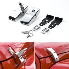 img 4 attached to 🔒 Jecar Aluminum Alloy Hood Latches with Lock for JKU Jeep Wrangler 2007-2018 JK JL & Unlimited Rubicon Sahara X Off Road Sport (Silver 1 Pair): Secure Your Jeep's Hood with Style