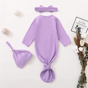 img 2 attached to Newborn Knotted Gown Sleepers: Stylish Coming Home Outfits for Baby