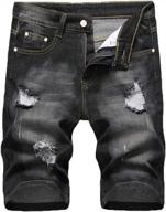 мужские рваные джинсовые шорты классический крой джинсы с эффектом потертости летние винтажные брюки логотип