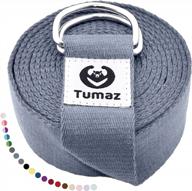 tumaz yoga strap/stretch bands [15+ colors, 6/8/10 feet options] with extra safe adjustable d-ring buckle, durable and comfy delicate texture - best for daily stretching, physical therapy, fitness логотип