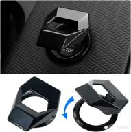 🔑 vargtr universal engine start/stop button cover – car power control trim in aluminum alloy – protective cover for civic crv xrv challenger charger chr (black) logo