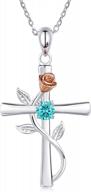 elegant blinggem cross necklace with birthstones - perfect anniversary or birthday gift for women logo