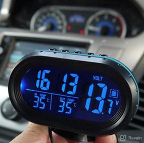 img 3 attached to 🌡️ Yosoo Multi-Functional 12V Car Auto LCD Digital Clock Thermometer Temperature Voltage Meter Monitor (Blue) - Efficient Performance Gauge for Optimal Control