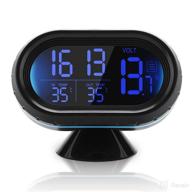 🌡️ yosoo multi-functional 12v car auto lcd digital clock thermometer temperature voltage meter monitor (blue) - efficient performance gauge for optimal control logo