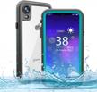 ocean blue waterproof case for iphone xr - marrkey sealed underwater protection with built-in screen and full-body rugged cover for apple iphone xr 6.1 inch logo