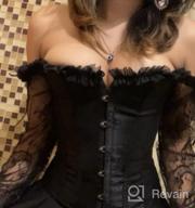 img 1 attached to Women'S Princess Renaissance Lace Ruched Sleeves Elegant Overbust Corset review by Janet Nelson