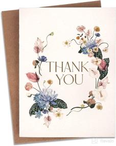 img 1 attached to 🌼 Blank Gold Foil & Floral Thank You Cards - Gender Neutral Baby Shower, Set of 48