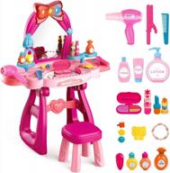 meland toddler vanity set kids table mirror beauty salon pretend toy gifts princess christmas birthday logo