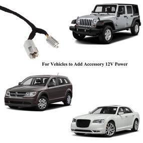 img 1 attached to 🚗 Enhance Your Jeep Experience: RED WOLF 2001-2021 Wrangler JK JKU TJ Power Outlet Adapter & Wire Harness for Backup Camera, CB Radio, Radar Detectors & GPS