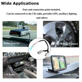 img 3 attached to 🚗 Enhance Your Jeep Experience: RED WOLF 2001-2021 Wrangler JK JKU TJ Power Outlet Adapter & Wire Harness for Backup Camera, CB Radio, Radar Detectors & GPS