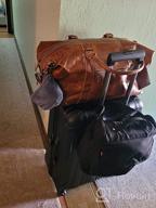 img 1 attached to Oversized Genuine Leather Duffel Bag For Travel And Weekend Getaways - Stylish Buffalo Leather Luggage For Men And Women - Ideal Sports, Gym, And Overnight Carry-On - Perfect Gift Idea review by Chris Riley
