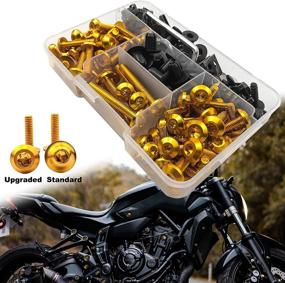 img 4 attached to Upgraded 195PCS Motorcycle Fairing Bolt Kit Screws Fasteners Clips For CBR 600RR 1000RR CBR600 F3 F4 F4I Suzuki GSXR 600 750 1000 (Gold)