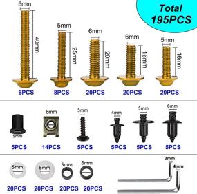 img 2 attached to Upgraded 195PCS Motorcycle Fairing Bolt Kit Screws Fasteners Clips For CBR 600RR 1000RR CBR600 F3 F4 F4I Suzuki GSXR 600 750 1000 (Gold)