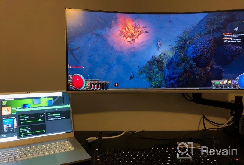 img 1 attached to 💻 Samsung CJ791 Thunderbolt Curved Monitor 34" 3440x1440p 100Hz with Wide Screen and USB Hub, LC34J791WTNXZA review by Jared Ali