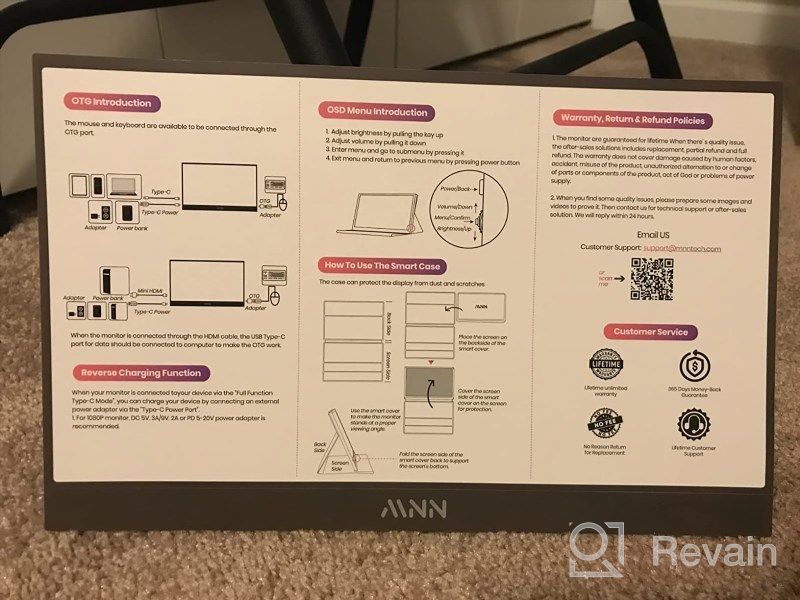 img 1 attached to MNN Portable Monitor 15.6 Inch Ultra Slim with 🖥️ Speakers, Full Function Type-C, OTG, Longer Cables - M156F01 IPS Display review by Mike Sewell