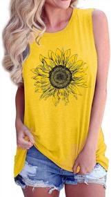 img 4 attached to Women'S Summer Sunflower Graphic Tank Tops - Sleeveless Boho Tee Shirts By JINTING