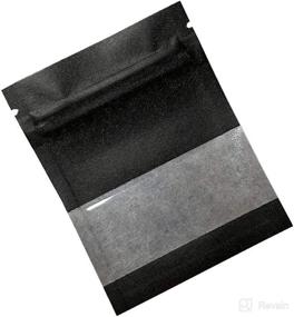 img 1 attached to 100 Pack Small Black Kraft Paper Resealable Bags with Clear Window - Ideal for Coffee, Snacks, and Food Storage