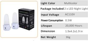 img 2 attached to 2 Pack Multicolor LED Night Lights - 7 Color Cycle, Auto On/Off, 0.5W Plug-In