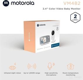 img 3 attached to 👶 Motorola VM482 Baby Monitor - Video Baby Monitor with Camera, 1000ft Range, Wireless 2.4 GHz, 2.4&#34; Color Screen, One-Way Audio, Manual Pan/Tilt, Digital Zoom, Sound Level Indication, Night Vision