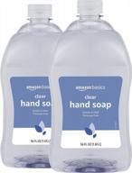 triclosan-free clear liquid hand soap refill, 56 fluid ounces, 2-pack by amazon basics - gentle and mild логотип