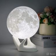 🌕 brightworld moon lamp 5.9 inch - touch control usb rechargeable night light for kids, women, and boys - adjustable brightness - warm & cool white color - perfect gift (white hand stand) логотип