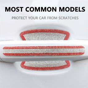 img 1 attached to Stylish and Protective Rhinestone Car Door Handle Protectors: 8PCS Bling Safety Stickers for Scratch Resistance - Perfect for Both Men and Women (Red)