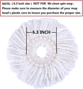 img 3 attached to 🧼 6 Pack Replacement Spin Mop Heads - 6.3 Inch Round Shape Microfiber Refills for EasyWring 360 Degrees Spin Mop - Easy Cleaning in 6 Colors