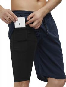 img 4 attached to Stay Comfortable And Prepared With Bonim Men'S 2-In-1 Running And Training Shorts