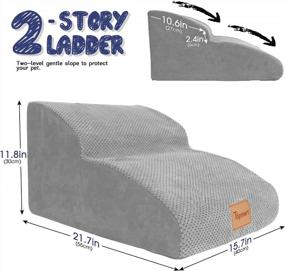 img 3 attached to Topmart 2-Tier Foam Dog Ramp & Steps - Ideal Dog Stairs For Injured, Older Cats And Joint Pain Relief