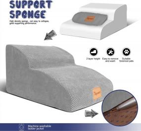 img 2 attached to Topmart 2-Tier Foam Dog Ramp & Steps - Ideal Dog Stairs For Injured, Older Cats And Joint Pain Relief
