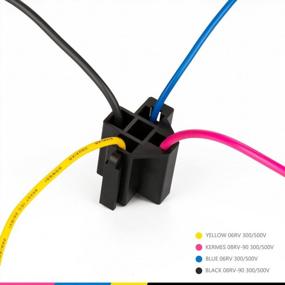 img 3 attached to Jtron Automotive Relay Harness Set: 12V 40A 4-Pin SPDT With Interlocking Relay Socket For LED Light Bar Wiring Harness Kit And Push Button Switch