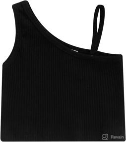 img 4 attached to Ribbed Shoulder Sleeveless Skinny Clothing